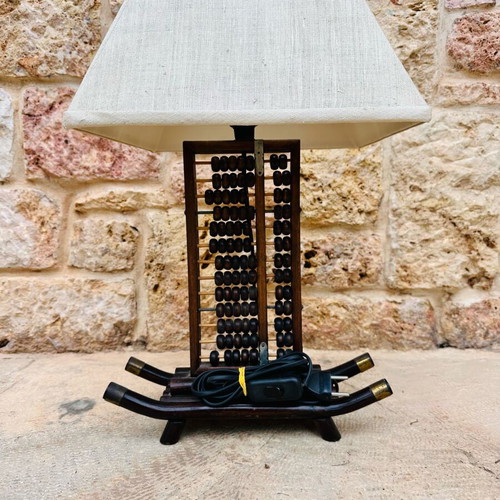 Chinese abacus table lamp 1950s new