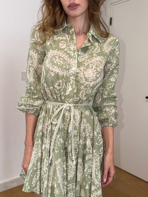 H&M Dress with Pattern like new, size S, beige and green