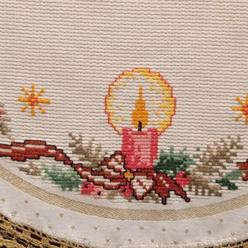 Handmade embroidery with Christmas theme like new