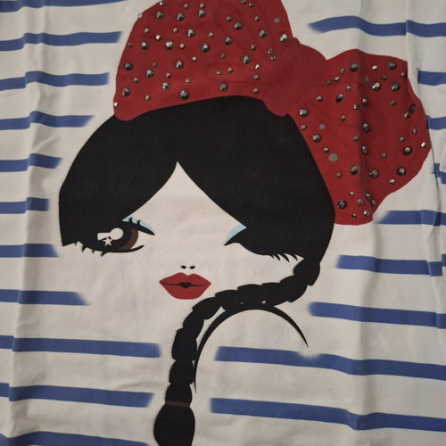 Zara vintage top like new, size S, white and blue