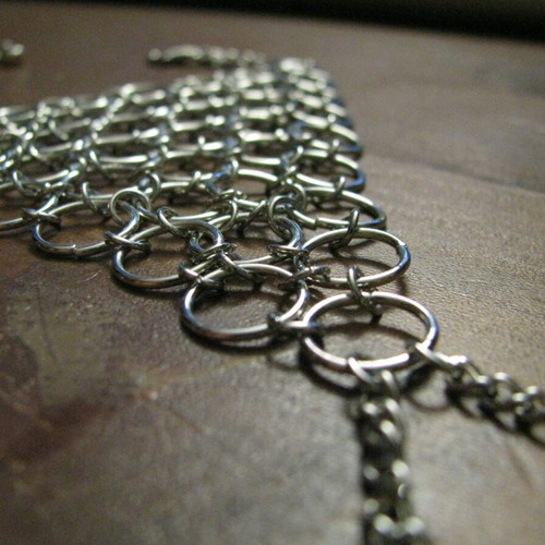 Punk Goth Chainmail glove bracelet new made of steel rings
