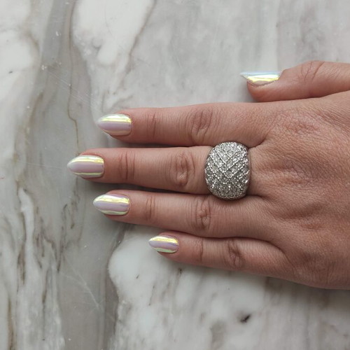 Chunky ring used with zircon stones