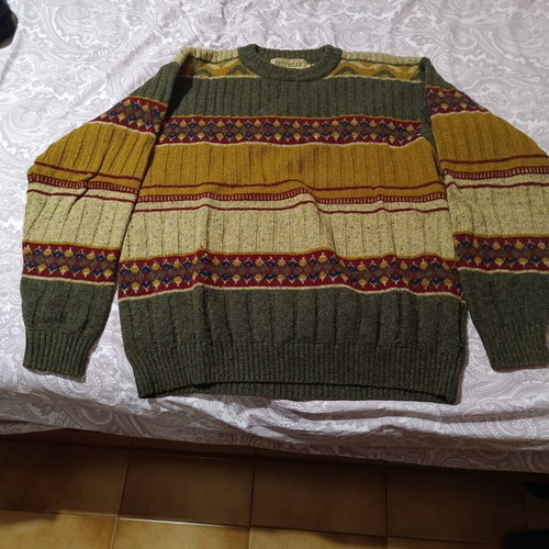 Woolen men's sweater used, size L, multicolored