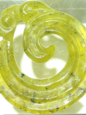 Jade mineral nephrite like new, 51.6x48 mm, 87.15 ct