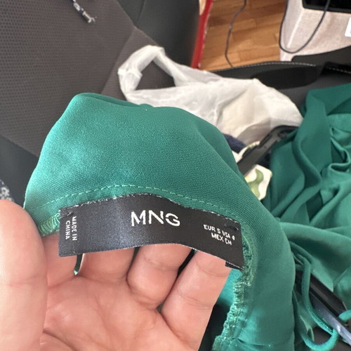 Mango green long dress like new, size S