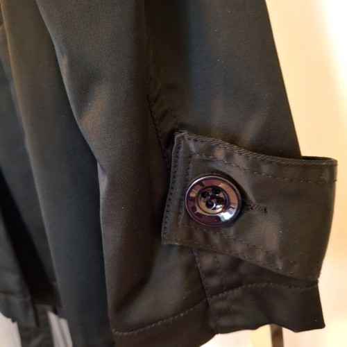 B. STYLE satin trench coat large black like new