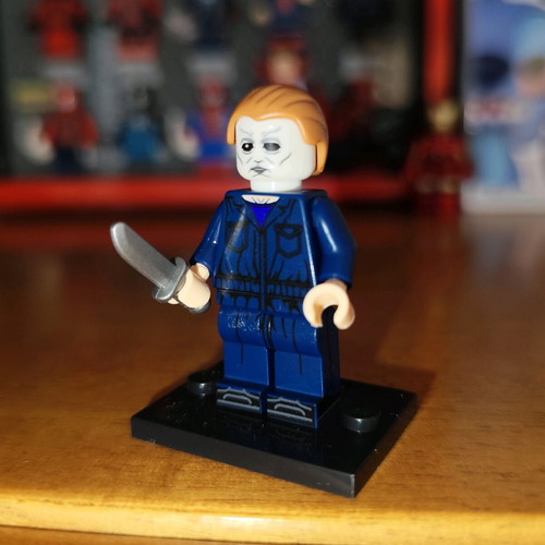 Michael Myers Lego figure like new with stand and knife