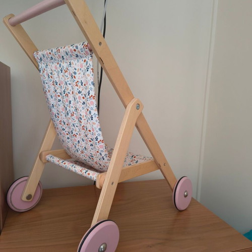 Little Dutch wooden doll stroller with Flowers & Butterflies fabric