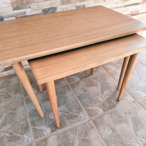 Danish Nest Tables Vintage Fully Restored Mid-Century Modern Set of 2
