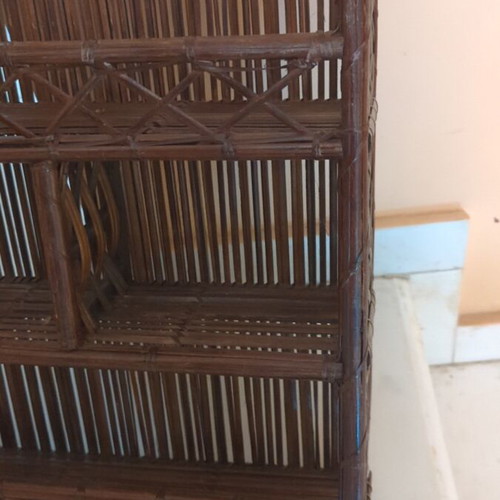 Ψάθινη ραφιέρα με 2 υποδοχές για κρέμασμα σαν καινούργιο