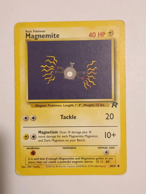 Κάρτα Pokemon Magnemite (Team Rocket 60/82) μεταχειρισμένη σε καλή κατάσταση