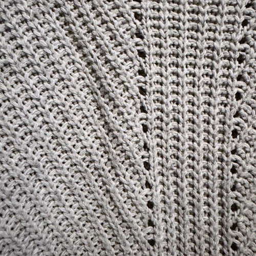 Gray sweater used, size M, with seam wear on sleeves