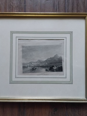 Cyprus-Keryneia chalcography used, 19th century in frame