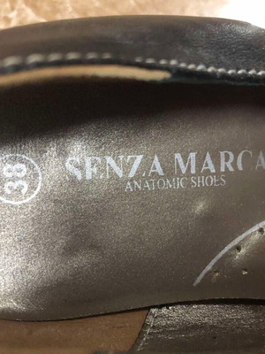 Γόβες Senza Marca μεταχειρισμένες, μαύρες, γνήσιο δέρμα, μέγεθος 38