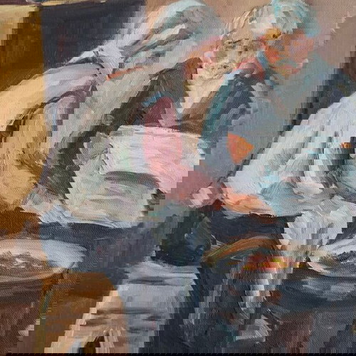 Πίνακας Ν Κωστόπουλος ελαιογραφία υπογεγραμμένη σε ξύλινη κορνίζα σαν καινούργιο