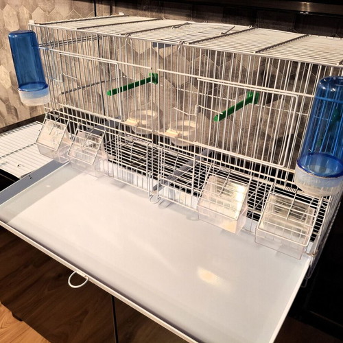 Metal double bird cage 60×25×33 cm with feeders and perches