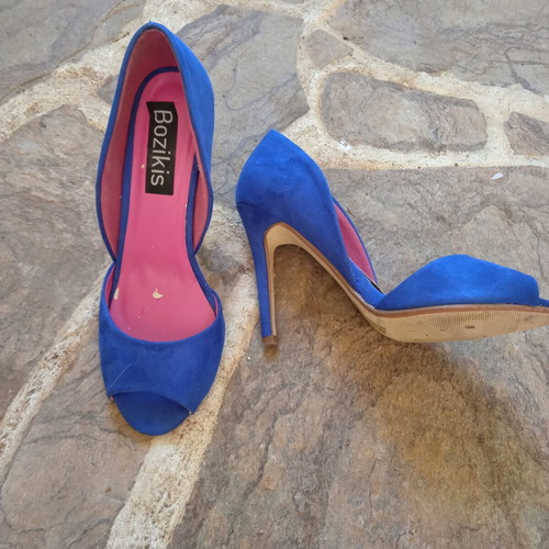 Bozikis blue suede pumps size 37 used