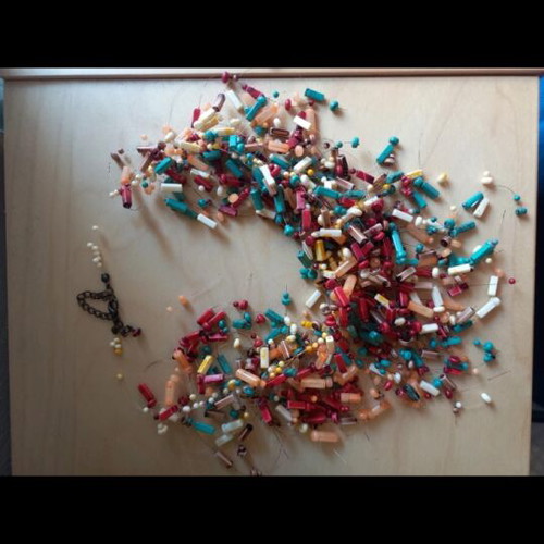 Handmade necklace like new, multicolored