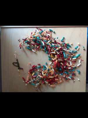 Handmade necklace like new, multicolored