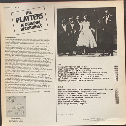 The Platters 16 Original Recordings LP πρώτη κυκλοφορία 1977