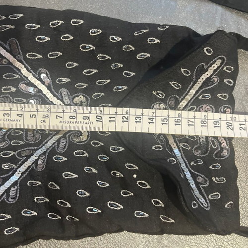 Satin mini bag crossbody with rhinestones and sequins like new black