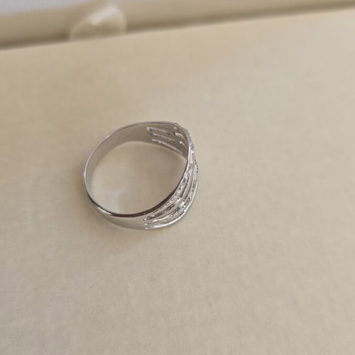 White gold 585 Cleopatra ring with zircon, size 56