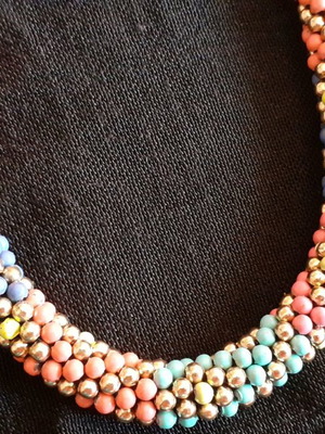 Necklace used with gold-plated and colorful beads