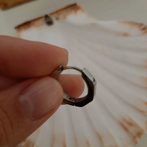 Small stainless steel hoop earring silver color like new