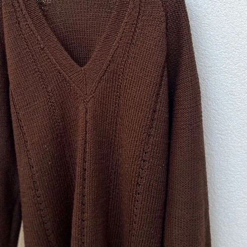 Loose knitted top, brown, size M-L
