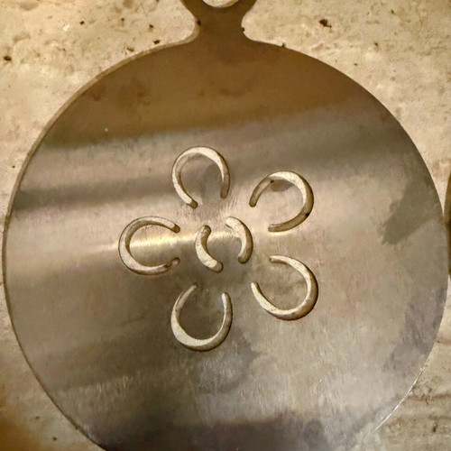 Set of 4 Metal Coffee Stencils like new, stainless steel