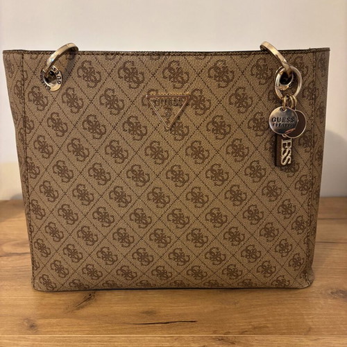 Guess tote bag used, brown and beige, shoulder style