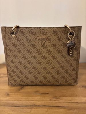 Guess tote bag used, brown and beige, shoulder style