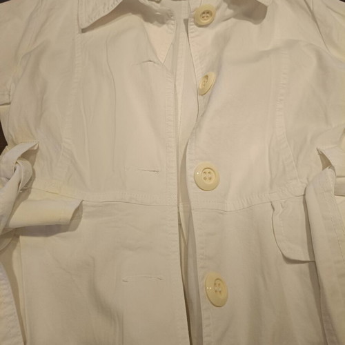 White balloon trench coat like new, 3/4 sleeve, size S