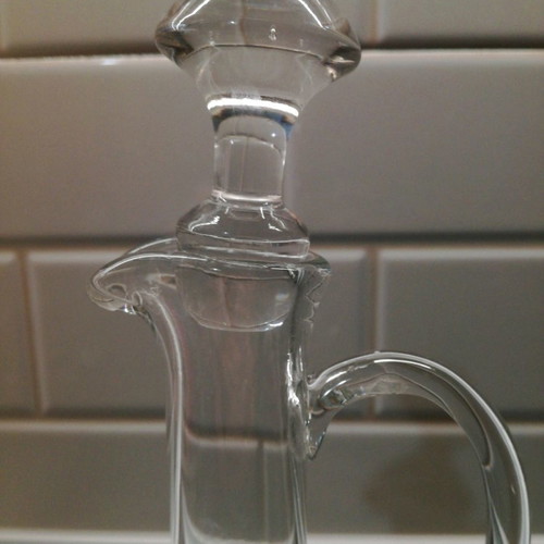Serving set used, 7 pieces with decanter and shot glasses