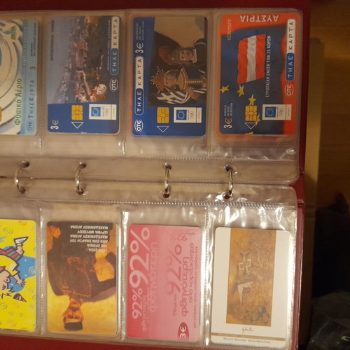 Phone cards like new, 855 Greek and Cypriot in collection folders