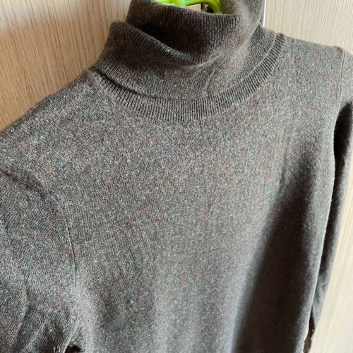 Wool turtleneck sweater Sisley used, dark green