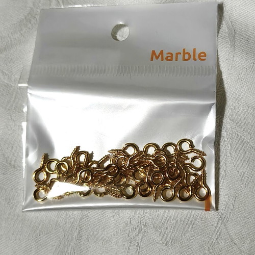 Metallic golden eye screw pack for jewelry making