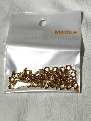 Metallic golden eye screw pack for jewelry making