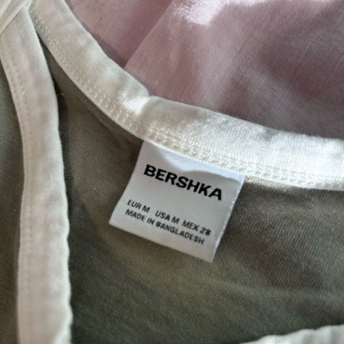 Bershka crop top green like new, size M