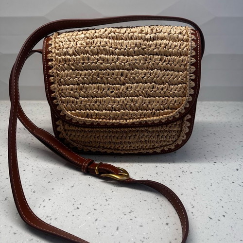 Mango shoulder bag made of natural fiber new