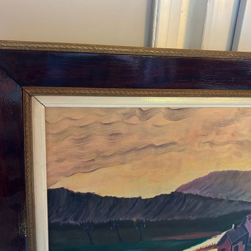 Vintage painting used, handmade oil on canvas