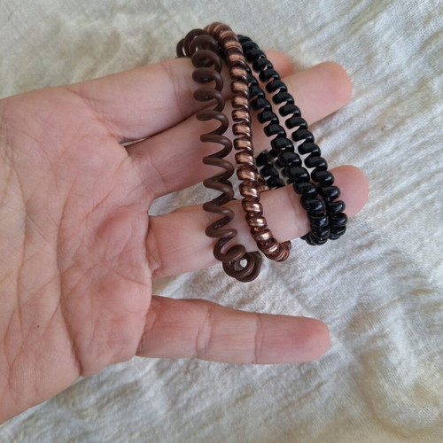 Hair ties used set plastic telefon wire style