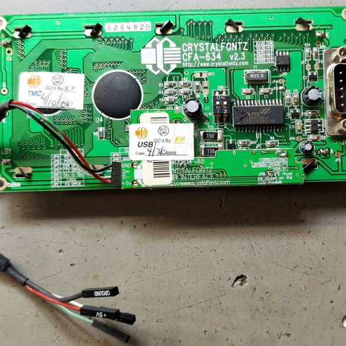 Crystalfontz CFA-634 20x4 Serial Character LCD used with USB interface