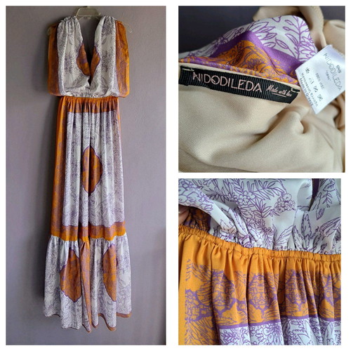 Nidodileda satin dress like new, multicolor, one size