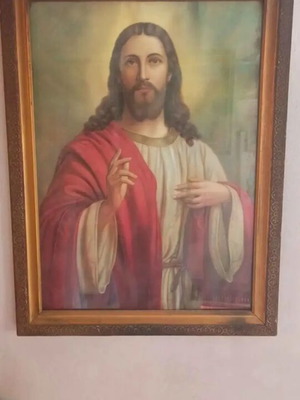 Large chromolithograph painting like new 80x60 cm