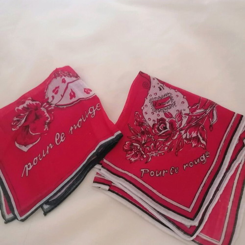Retro handbag scarves like new, red