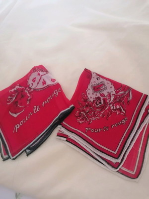 Retro handbag scarves like new, red