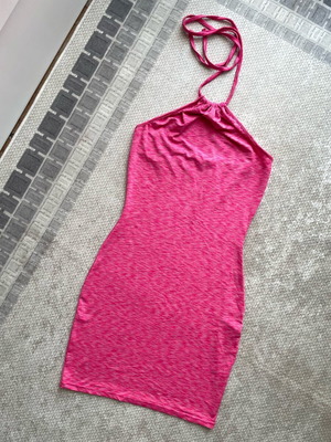 Halterneck mini dress Shein pink like new