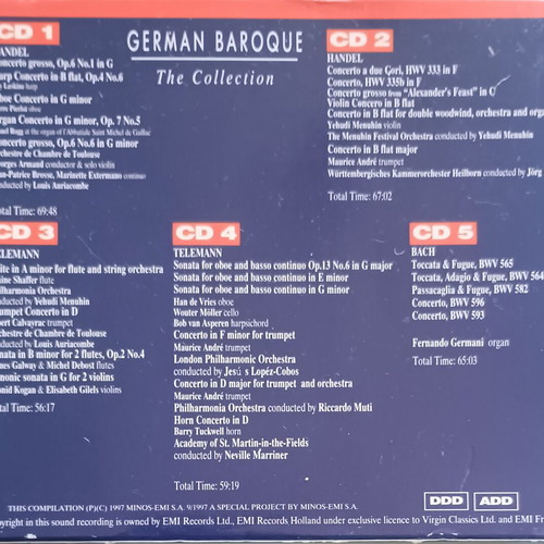 German Baroque 5CD box used, classical
