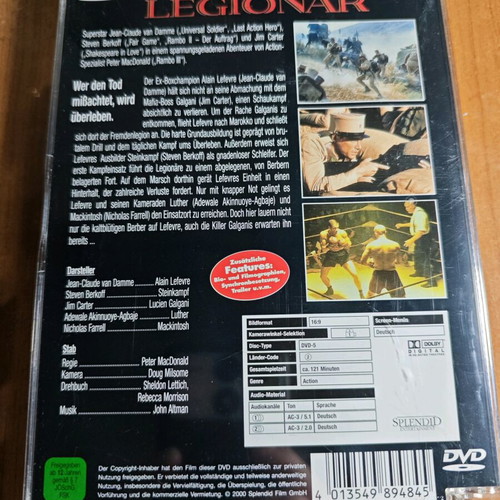 Legionnaire DVD Jean-Claude Van Damme like new condition